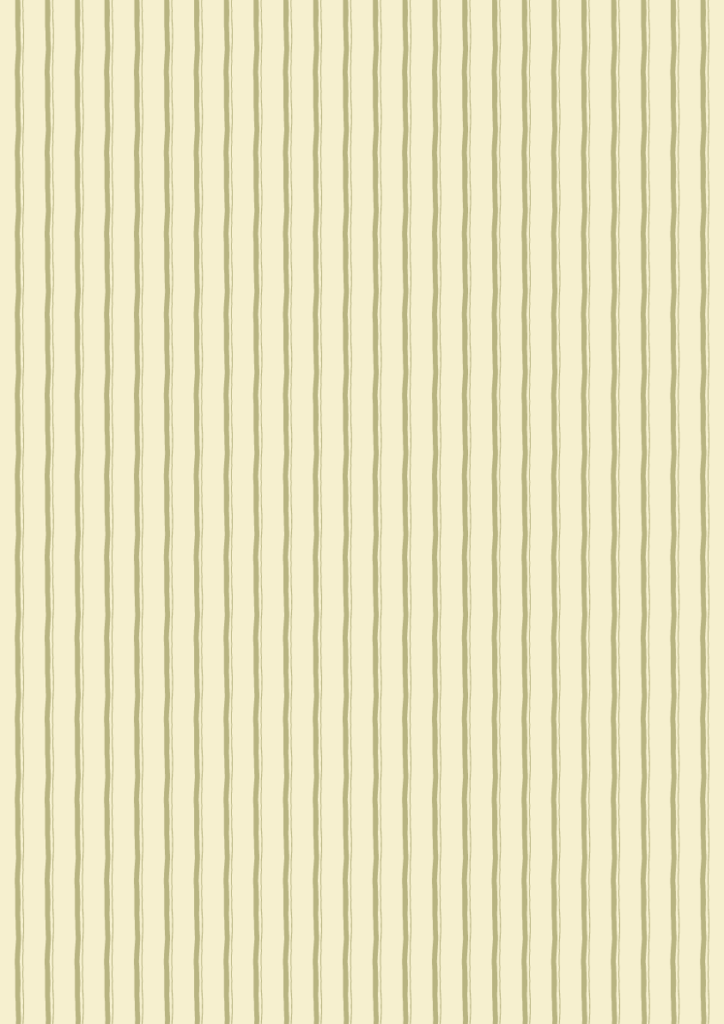 Subtle olive pinstripe pattern with hand-drawn vertical lines in a soft seamless stripe repeat on a warm cream background