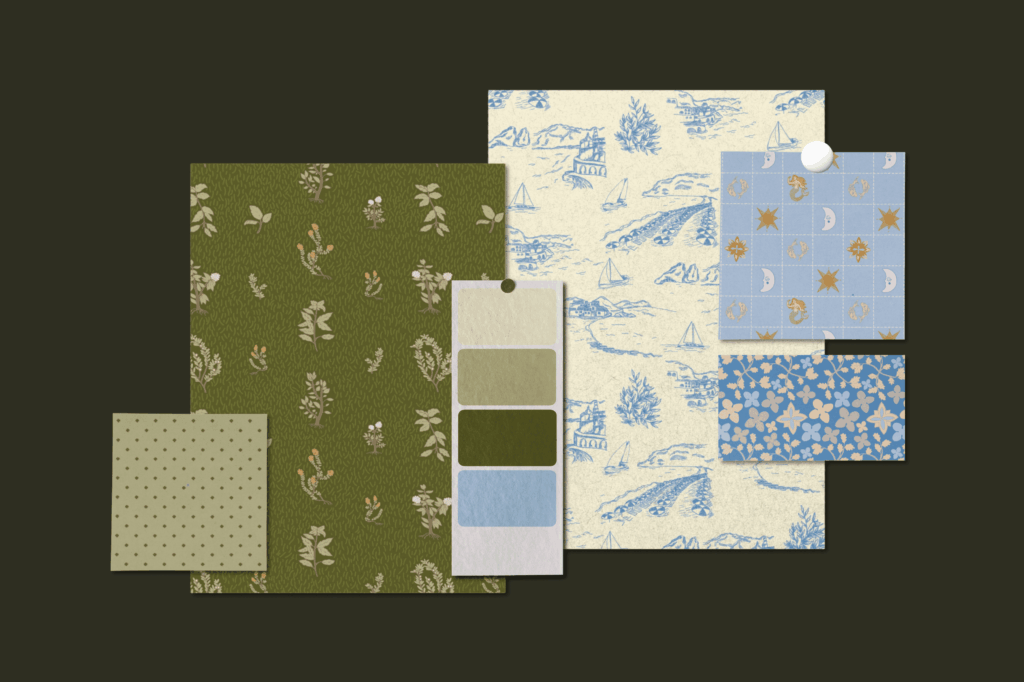 Pattern color palette and swatches layout