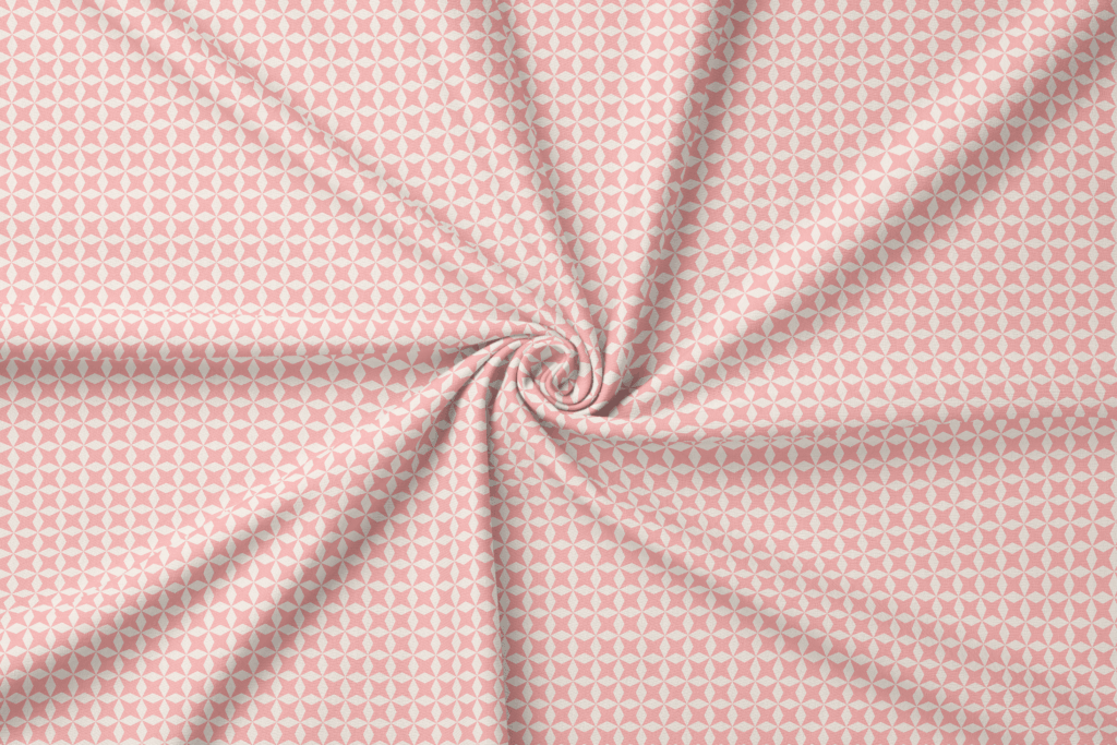 Pink geometric patterned fabric swirl